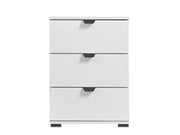 Arctic White 3-Drawer Bedside Table by Lavish Kitchen Isle, modern bedroom storage cabinet with sleek design and clean finish.