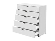 Arctic White wide 6-drawer chest from Lavish Kitchen Isle, modern bedroom storage with sleek design and spacious drawers.