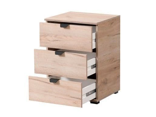 Oak Effect 3 Drawer Bedside Table Modern Nightstand with Ample Storage for Bedroom