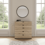 Lavish Kitchen Isle oak effect wide 6-drawer chest of drawers for spacious bedroom storage, featuring a modern design.
