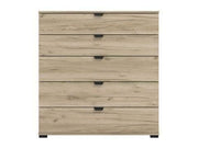 Lavish Kitchen Isle oak effect wide 6-drawer chest of drawers for spacious bedroom storage with multiple drawers and modern design.