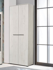 Modern white oak 2-door space-saving wardrobe by Lavish Kitchen Isle, ideal for compact bedrooms, with sleek slim design.