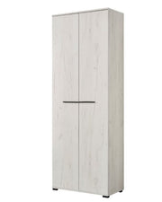 Modern white oak space-saving 2-door wardrobe by Lavish Kitchen Isle, ideal for compact bedrooms with sleek storage.