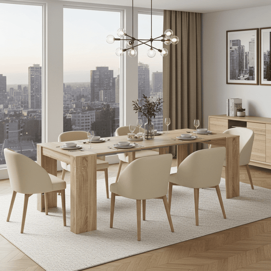 Oak Effect Extending Dining Table (51-227cm)