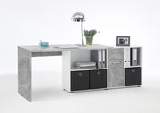 Lavish Kitchen Isle Alp concrete grey and white corner office desk with flexible design, perfect for modern home or workspace.