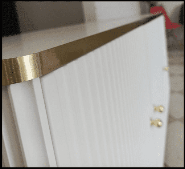 The Luxurious Large Sideboard in White with Gold Detailing