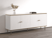 The Luxurious Extra Large Sideboard in White with Gold Detailing. - Lavish Kitchen Isle