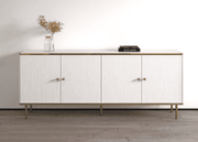 The Luxurious Extra Large Sideboard in White with Gold Detailing. - Lavish Kitchen Isle