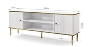 The Luxurious TV unit in White with Gold Detailing - Lavish Kitchen Isle