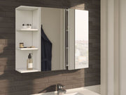 Lavish Kitchen Isle Ancini 600mm white and mirrored 2-door wall-mounted bathroom cabinet with sleek storage design