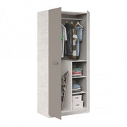 White and grey Ash 90cm wide 2-door wardrobe by Lavish Kitchen Isle, modern bedroom storage with sleek design and spacious interior.