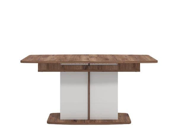 Opaline Dining Table Kitchen Furniture Modern White Gloss And Warm Oak Effect 160cm Wide Extending Rectangular Table
