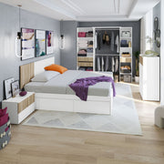Natural oak effect and white open door wardrobe by Lavish Kitchen Isle, 190cm wide with shelves, drawers, and hanging rail.