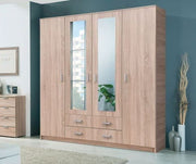 Lavish Kitchen Isle JEHO Sonoma Oak Effect 4-door wardrobe with 2 drawers, stylish bedroom storage, natural wood finish.