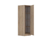 Lavish Kitchen Isle Miami Sonoma Oak Corner Wardrobe with 1 door, hanging rail, and shelves, showcasing its oak-effect finish and compact design.
