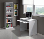Lavish Kitchen Isle Niss Arctic White five-tier shelving unit with sleek modern design and open storage for books or decor.
