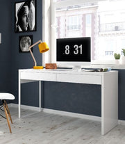 Lavish Kitchen Isle Velora Arctic White home office desk with drawers, reversible legs, and storage for study and work areas.