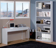 Lavish Kitchen Isle Velora Arctic White home office desk with drawers, reversible legs, and storage for study or work space.