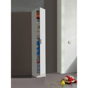 White narrow storage cupboard by Lavish Kitchen Isle, 37cm wide, versatile cabinet for kitchen, utility, or garage storage.