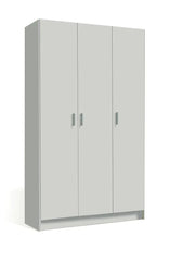 Lavish Kitchen Isle white wide storage cupboard with three doors and adjustable shelves, tall 180cm cabinet for versatile storage.