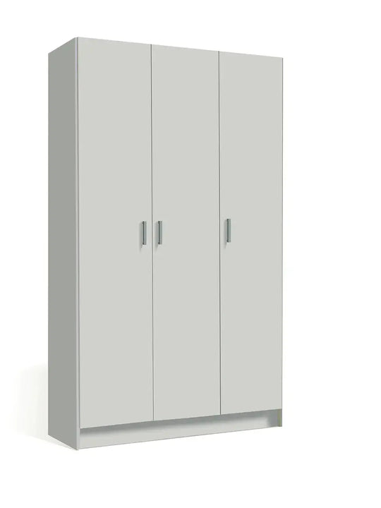 White Wide Storage Cupboard – 3 Door Tall Cabinet with Adjustable Shelves (180cm)