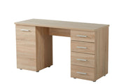 Lavish Kitchen Isle Enclave oak effect desk with four drawers, storage cupboard, ideal for home office or study.