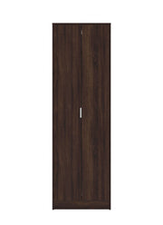Lavish Kitchen Isle Swold dark brown 2-door wardrobe with shelves and compartments for versatile storage, tall and spacious.