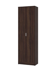 Dark brown Lavish Kitchen Isle Swold 2-door wardrobe with shelves and compartments for versatile storage and organization.