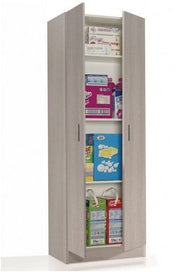 Lavish Kitchen Isle oak effect 2-door storage cupboard with adjustable shelves, tall utility cabinet for kitchen or utility room storage