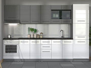 Harbour White Gloss and Grey 200cm Kitchen Units