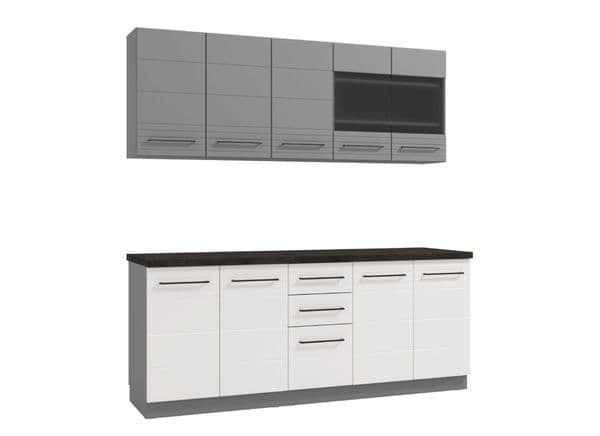 Harbour White Gloss and Grey 200cm Kitchen Units