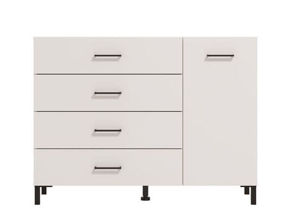 Bliss White 1 Door 4 Drawer Sideboard Storage Unit