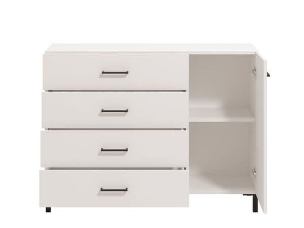 Bliss White 1 Door 4 Drawer Sideboard Storage Unit