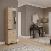 Lavish Kitchen Isle slim 2-door wardrobe in artisan oak effect, narrow and shallow for compact hallway storage.