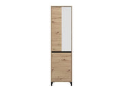 Slim 2-door wardrobe in Artisan Oak Effect by Lavish Kitchen Isle, ideal for compact spaces, with narrow, shallow design for hallways.