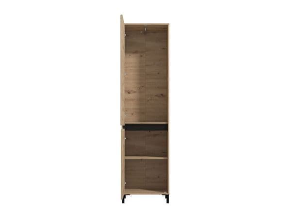 Velaré Artisan Oak Effect 54.5cm Wide 2 Door Slim Wardrobe Narrow Shallow Depth Hanging Cupboard with Shelving Bedroom Furniture Storage for Small Spaces