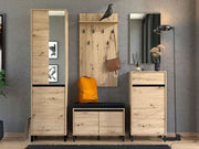 Lavish Kitchen Isle Slim 2 Door Wardrobe in Artisan Oak Effect, narrow and shallow for compact hallway storage.