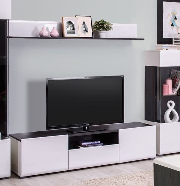 Sazy Modern White Gloss TV Stand Cabinet for TVs Up to 65 Inches Sleek Storage Unit 153cm