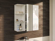 Lavish Kitchen Isle Ancini 400mm white wall-mounted bathroom cabinet with mirrored door and space-efficient storage.