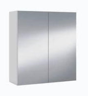Lavish Kitchen Isle Ancini 600mm white and mirrored 2-door wall-mounted bathroom cabinet with sleek, space-saving storage.