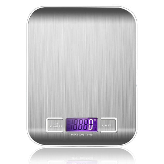 Digital Kitchen Scales 10kg for Cooking, LCD Display, Multifunctional, Tare Feature, Stainless Steel