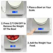 Digital Kitchen Scales 10kg for Cooking, LCD Display, Multifunctional, Tare Feature, Stainless Steel - Lavish Kitchen Isle