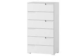 Arctic Elegance 6 Drawers Modern White High Gloss Tall Chest of Drawers 65cm Wide Bedroom Storage Unit