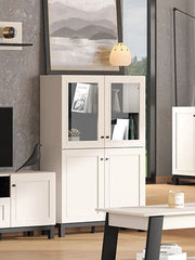 Cashmere Taupe Display Cabinet – 4 Doors and 6 Shelves