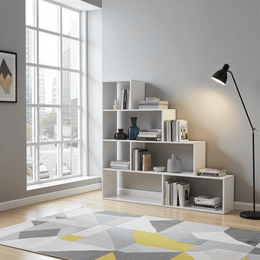 Contemporary White Gloss Storage and Display Bookcase – 120 cm