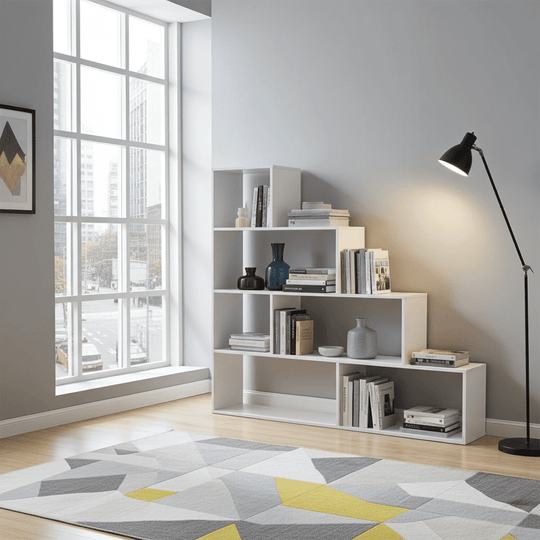 Contemporary White Gloss Storage and Display Bookcase – 120 cm