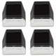 Set of four superbright LED solar fence and wall lights in white and black for outdoor lighting by Lavish Kitchen Isle