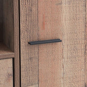 Kitchen Cupboard Cabinet with 5 Doors Rustic Oak Storage Solution
