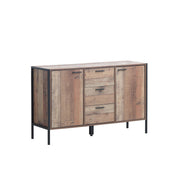 Rustic Industrial Sideboard Cabinet 2 Door  3 Drawer Buffet Storage Unit for Living and Dining Room Furniture