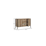 Rustic Industrial Sideboard Cabinet 2 Door  3 Drawer Buffet Storage Unit for Living and Dining Room Furniture
